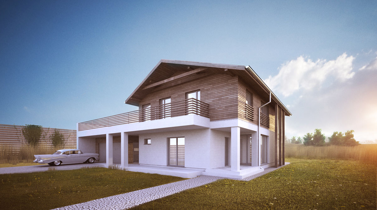 Projekty domów - House 10.2 , Majchrzak Pracownia Projektowa Majchrzak Pracownia Projektowa Rumah Modern