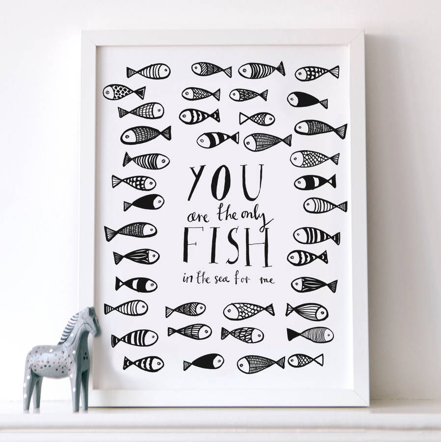 You are the only fish in the sea print Karin Åkesson Design Weitere Zimmer Papier Bilder & Gemälde
