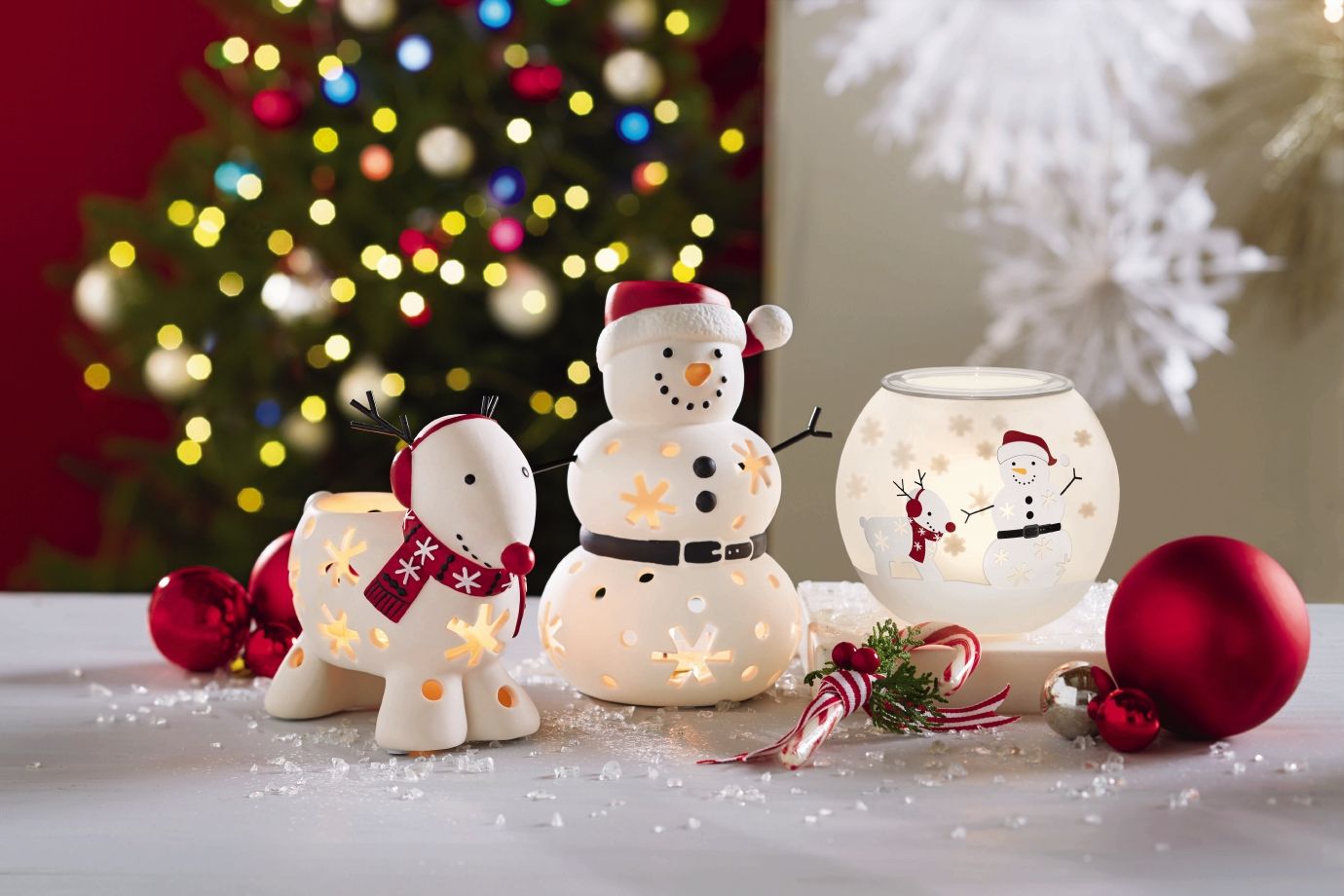 Snow Family tealight holder PartyLite 房子 配件與裝飾品