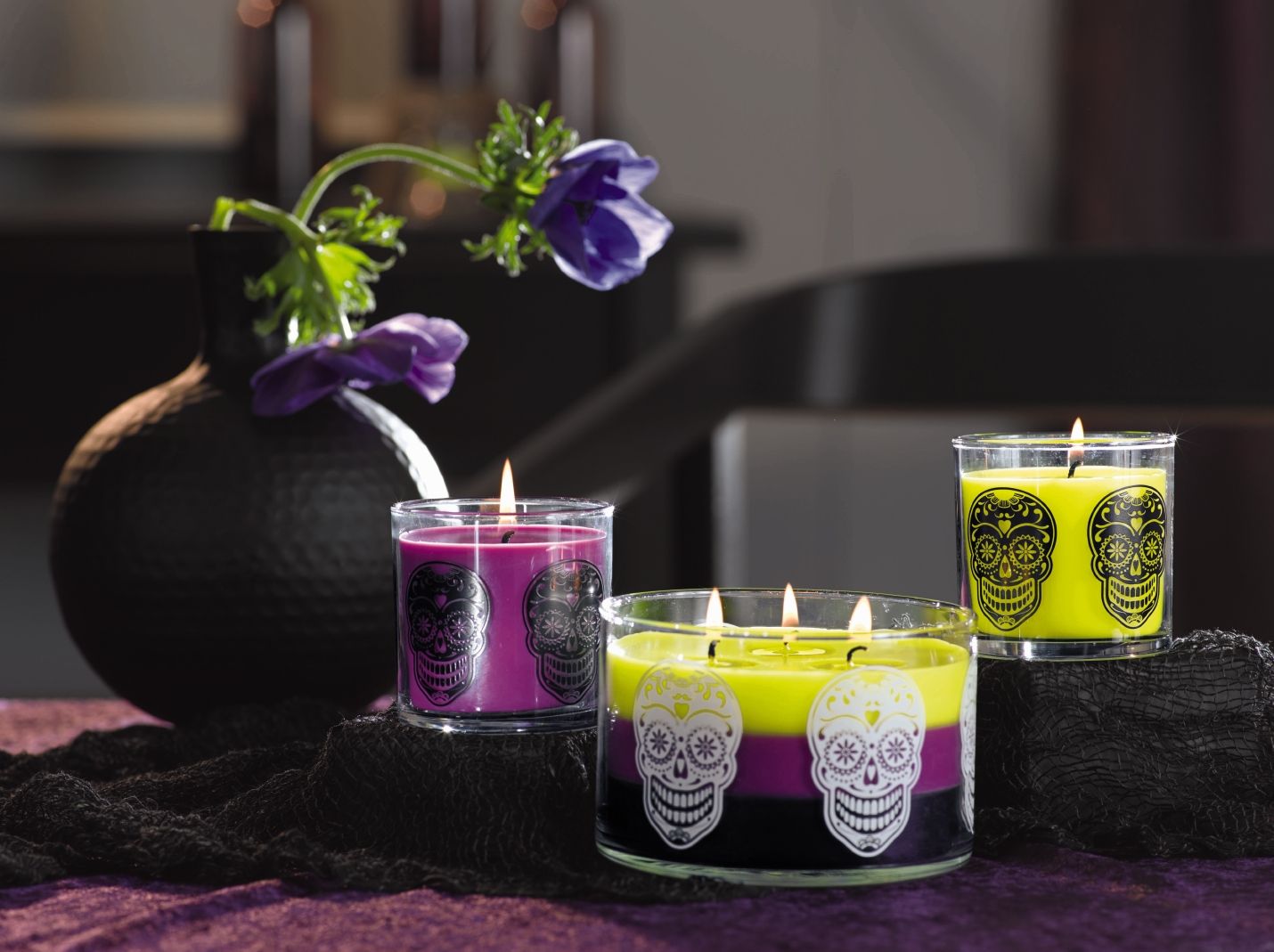 Skeleton Hocus Pocus scented jar candles PartyLite Nowoczesne domy Akcesoria i dekoracje