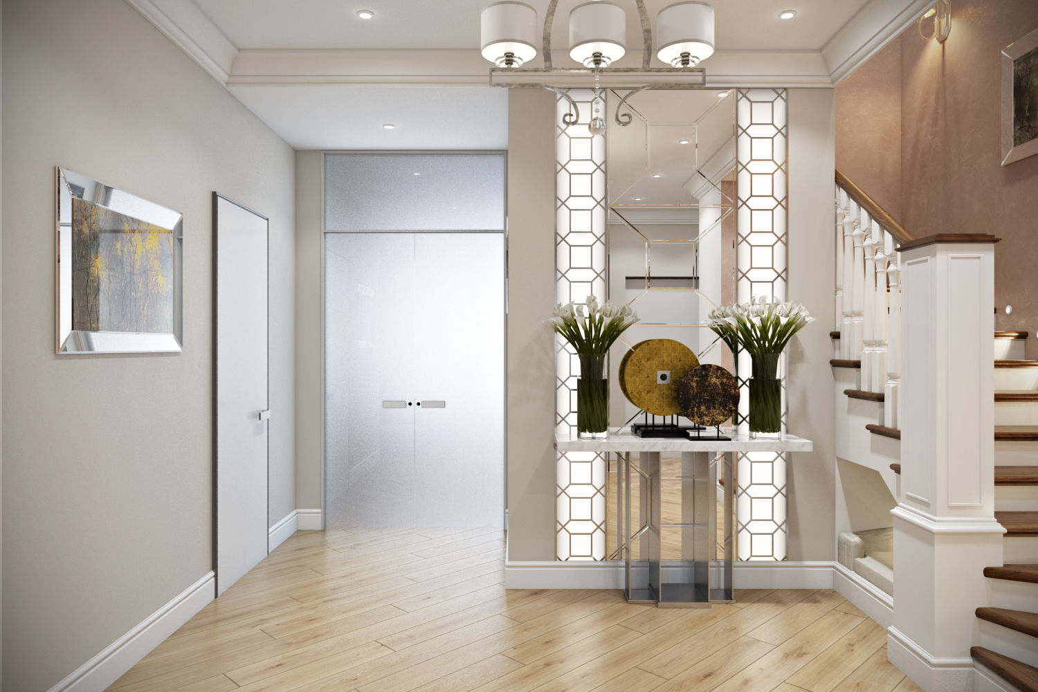 Таунхаус в г.Краснодар, Design Studio Details Design Studio Details Eclectic style corridor, hallway & stairs