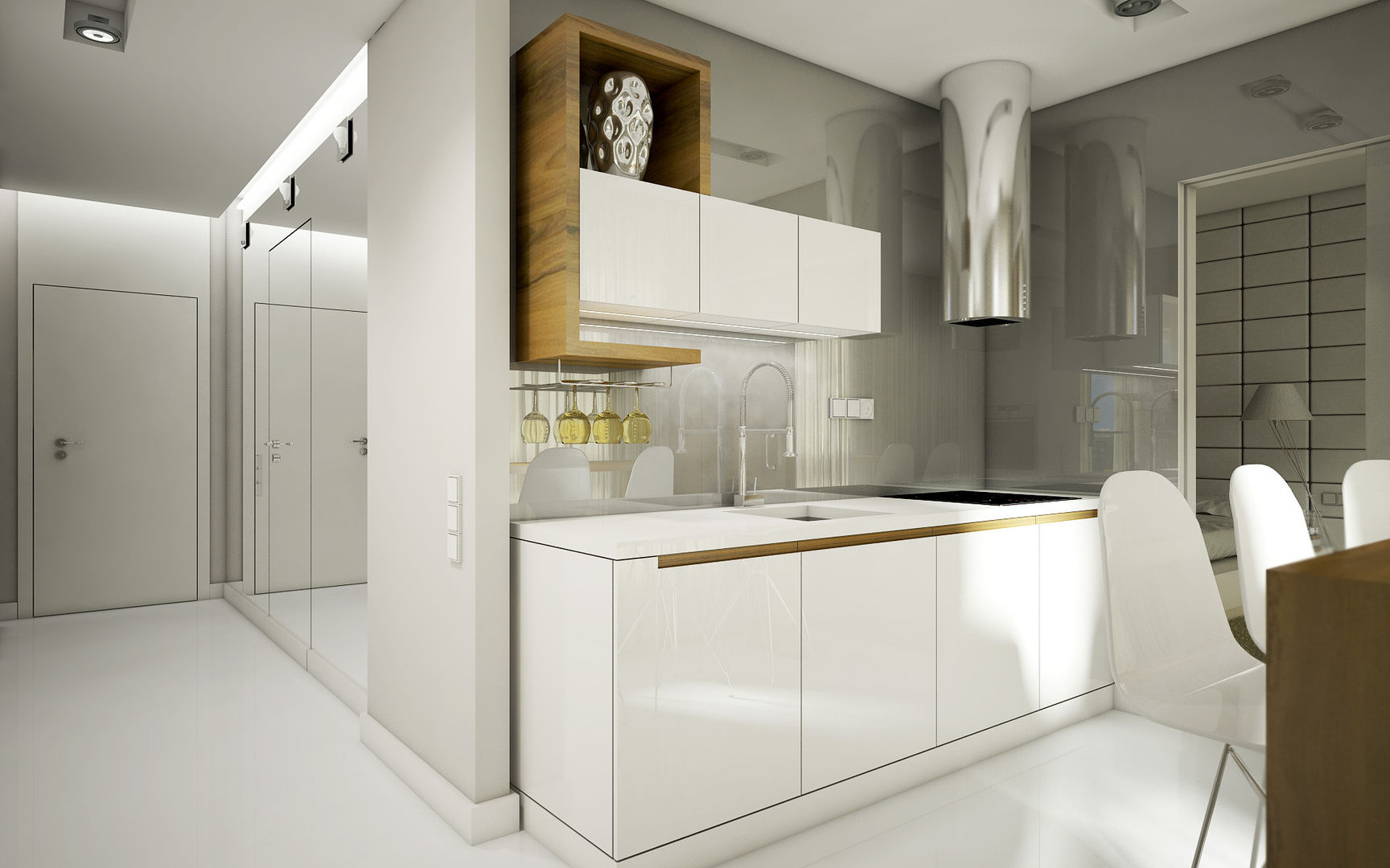 Mieszkanie L, NatusDESIGN Pracownia Architektury Wnętrz NatusDESIGN Pracownia Architektury Wnętrz Cocinas de estilo minimalista Tablero DM