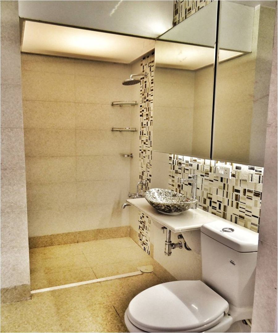 Despande's Residence, Nuvo Designs Nuvo Designs Modern bathroom Stone Tap,Plumbing fixture,Sink,Property,Bathroom sink,Bathroom,Mirror,Architecture,Interior design,Toilet