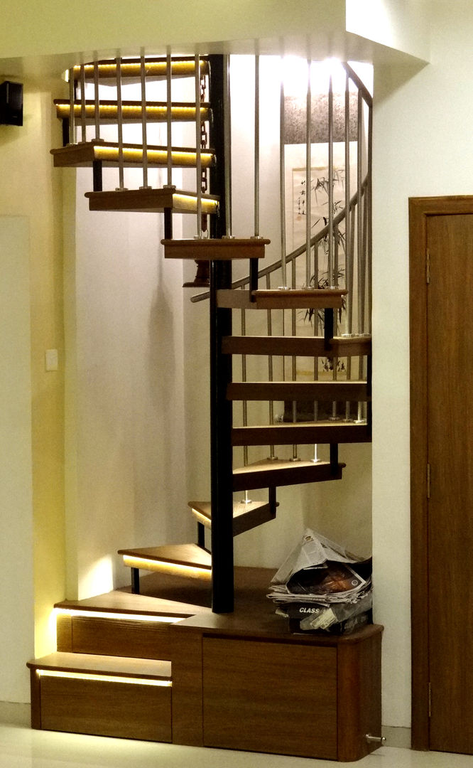 Rajeev Sapre Residence, Nuvo Designs Nuvo Designs Modern Corridor, Hallway and Staircase