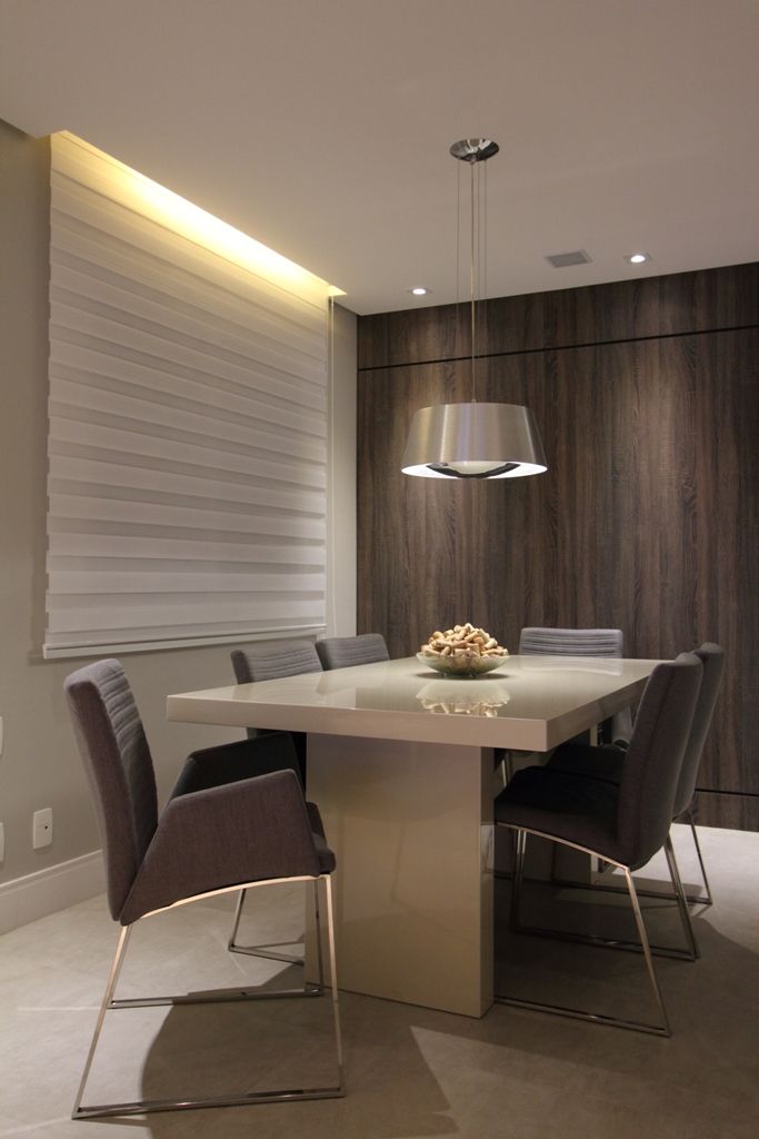 Apartamento Ânima Clube, ArchDuo Arquitetura ArchDuo Arquitetura Minimalist dining room Wood Wood effect