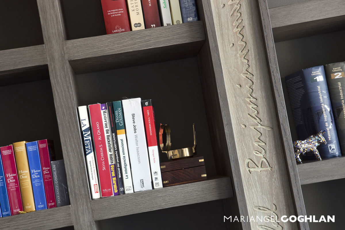 Tulipán, MARIANGEL COGHLAN MARIANGEL COGHLAN Modern study/office Cupboards & shelving