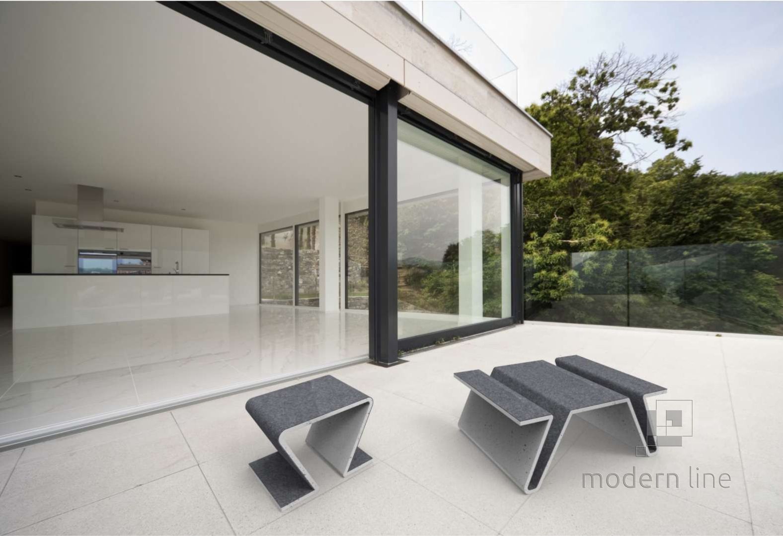 Betonowe meble, Modern Line Modern Line Balcones y terrazas modernos