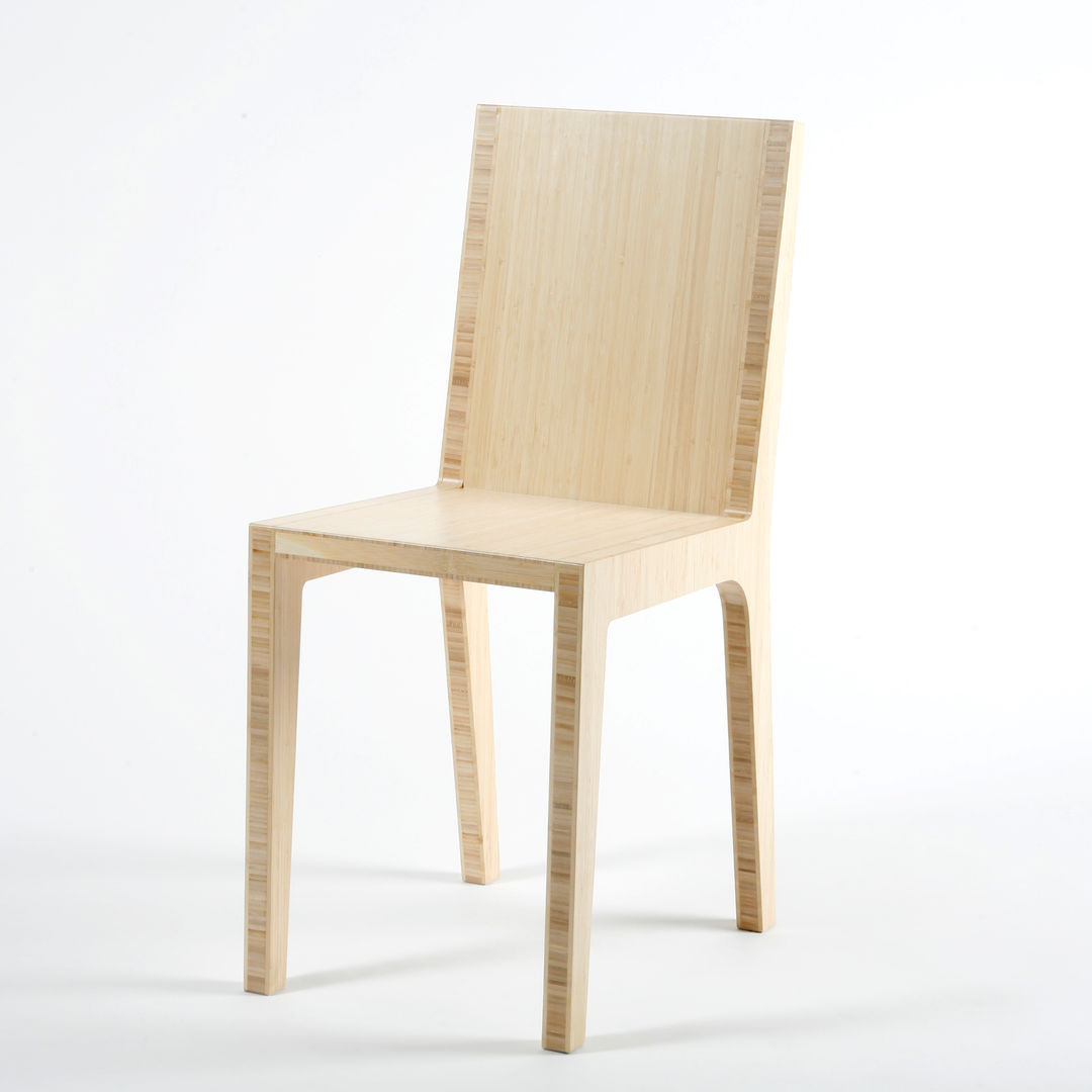 Bamboo chair Studio Lara de Greef 모던스타일 다이닝 룸 대나무 녹색 의자 & 벤치