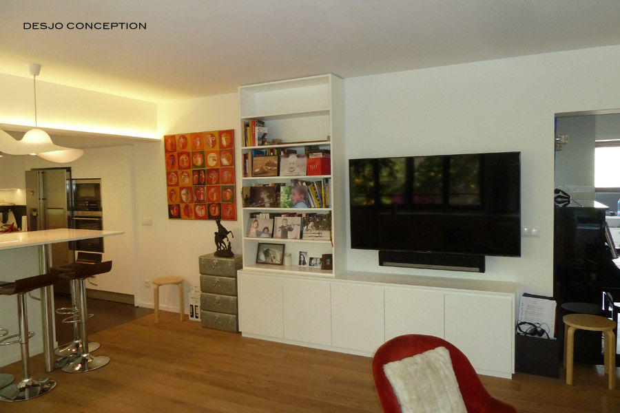 140 m2 Paris XV, Desjoconception Desjoconception Modern style media rooms