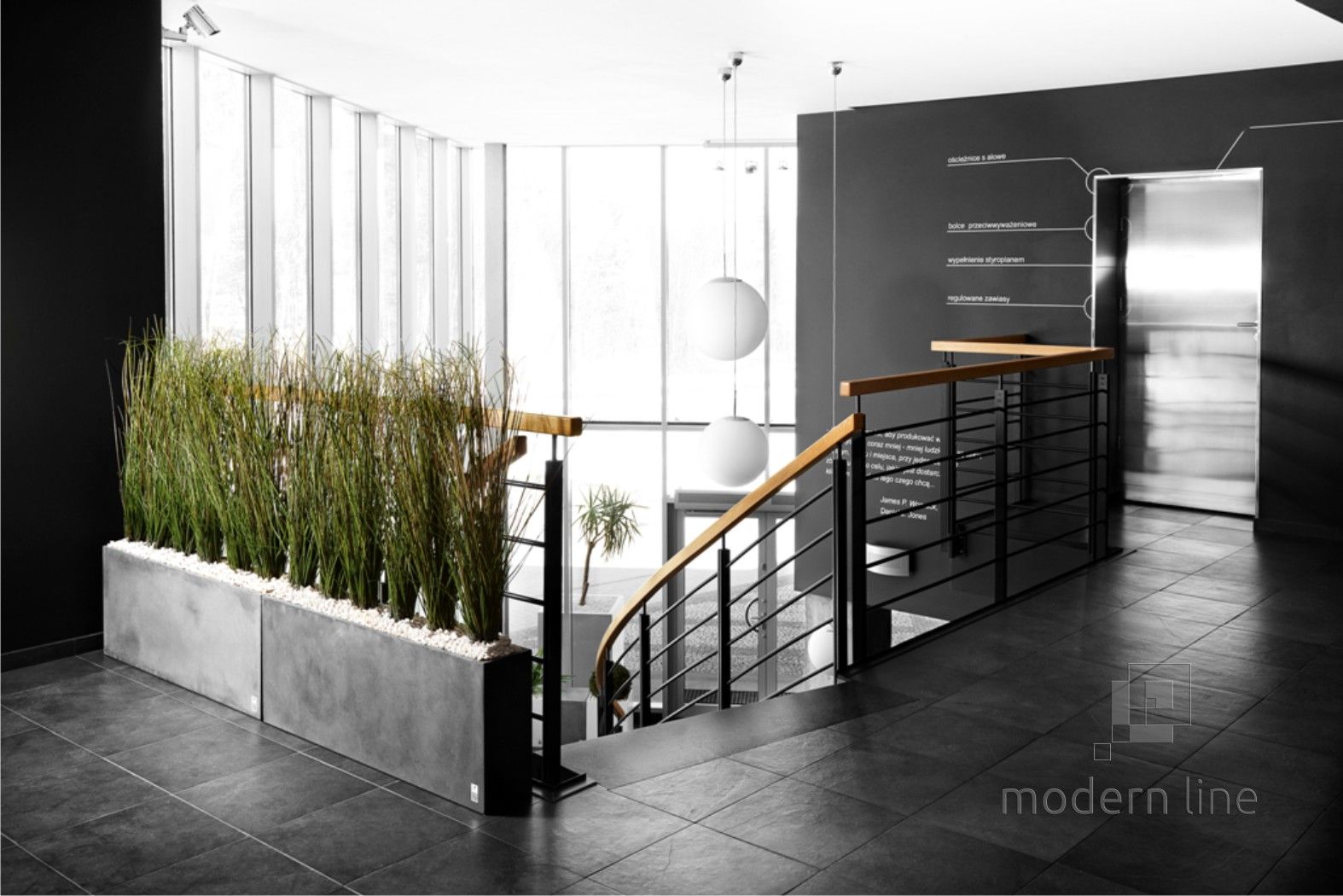 Beton architektoniczny w przestrzeni publicznej, Modern Line Modern Line 現代風玄關、走廊與階梯