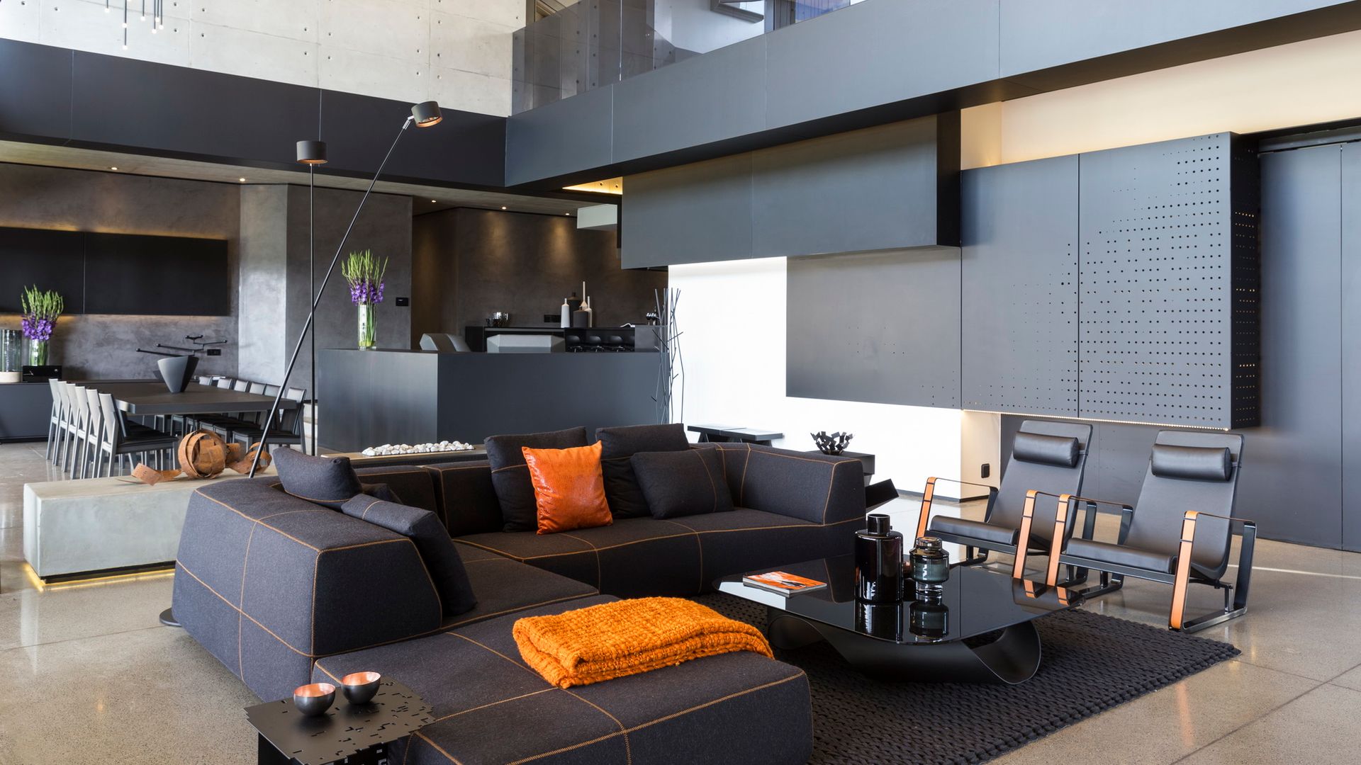 House in Kloof Road , Nico Van Der Meulen Architects Nico Van Der Meulen Architects Living room