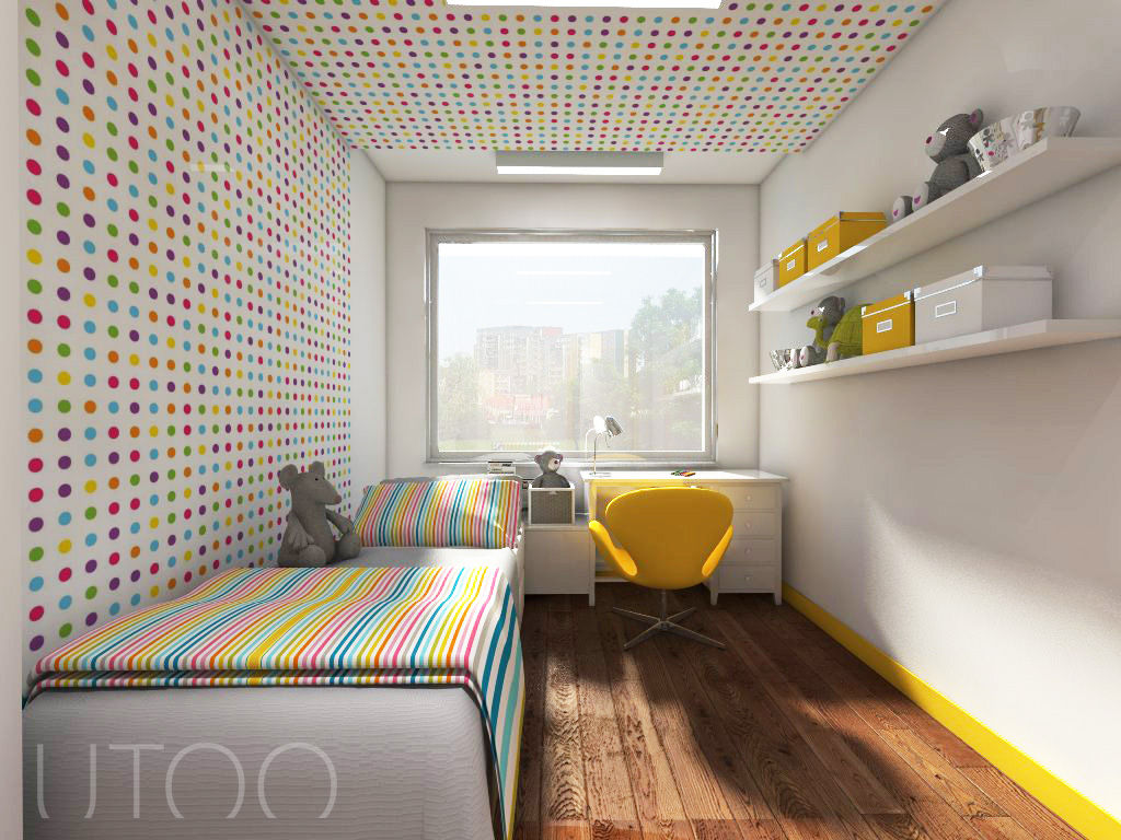 POKOJE DZIECIĘCE- DOTS & STRIPES, UTOO-Pracownia Architektury Wnętrz i Krajobrazu UTOO-Pracownia Architektury Wnętrz i Krajobrazu غرفة الاطفال