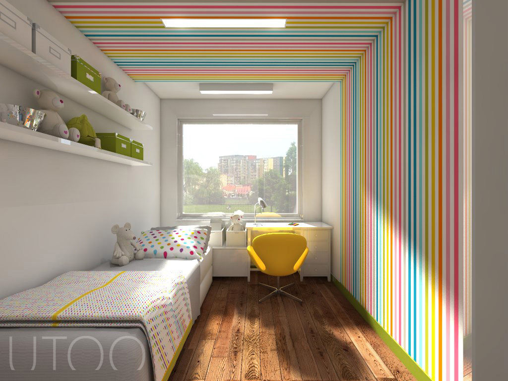 POKOJE DZIECIĘCE- DOTS & STRIPES, UTOO-Pracownia Architektury Wnętrz i Krajobrazu UTOO-Pracownia Architektury Wnętrz i Krajobrazu Modern nursery/kids room