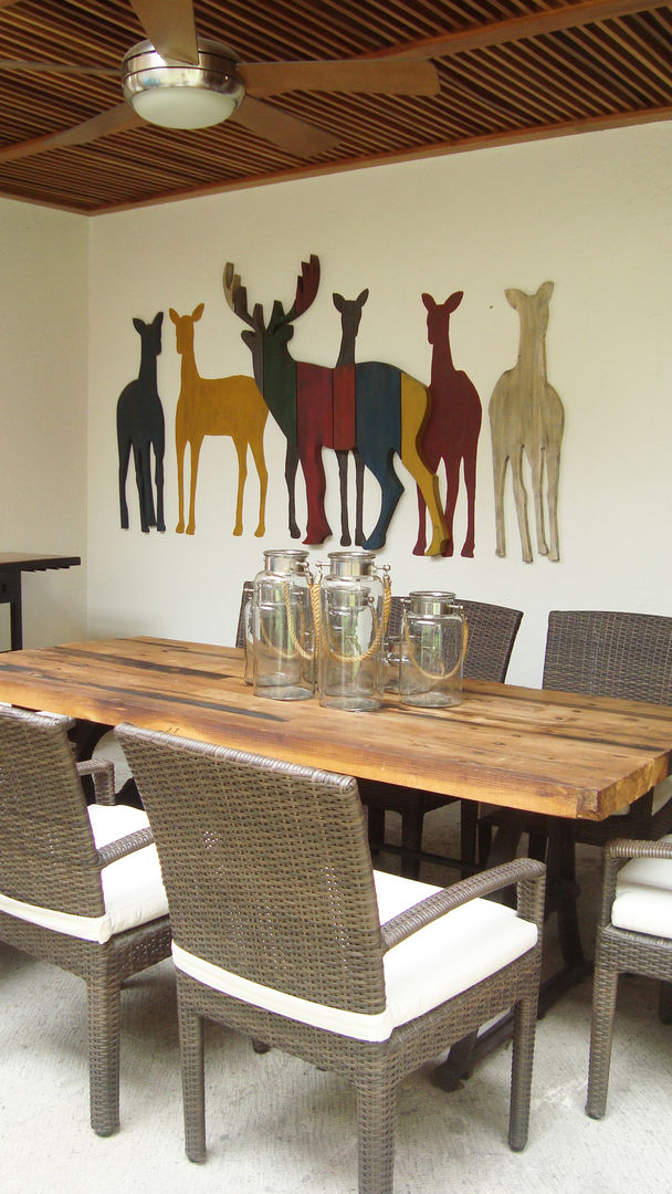 TERRAZA CON TOQUE CAMPESTRE, LM decoración LM decoración ห้องอื่นๆ ไม้ Wood effect รูปภาพและภาพวาด