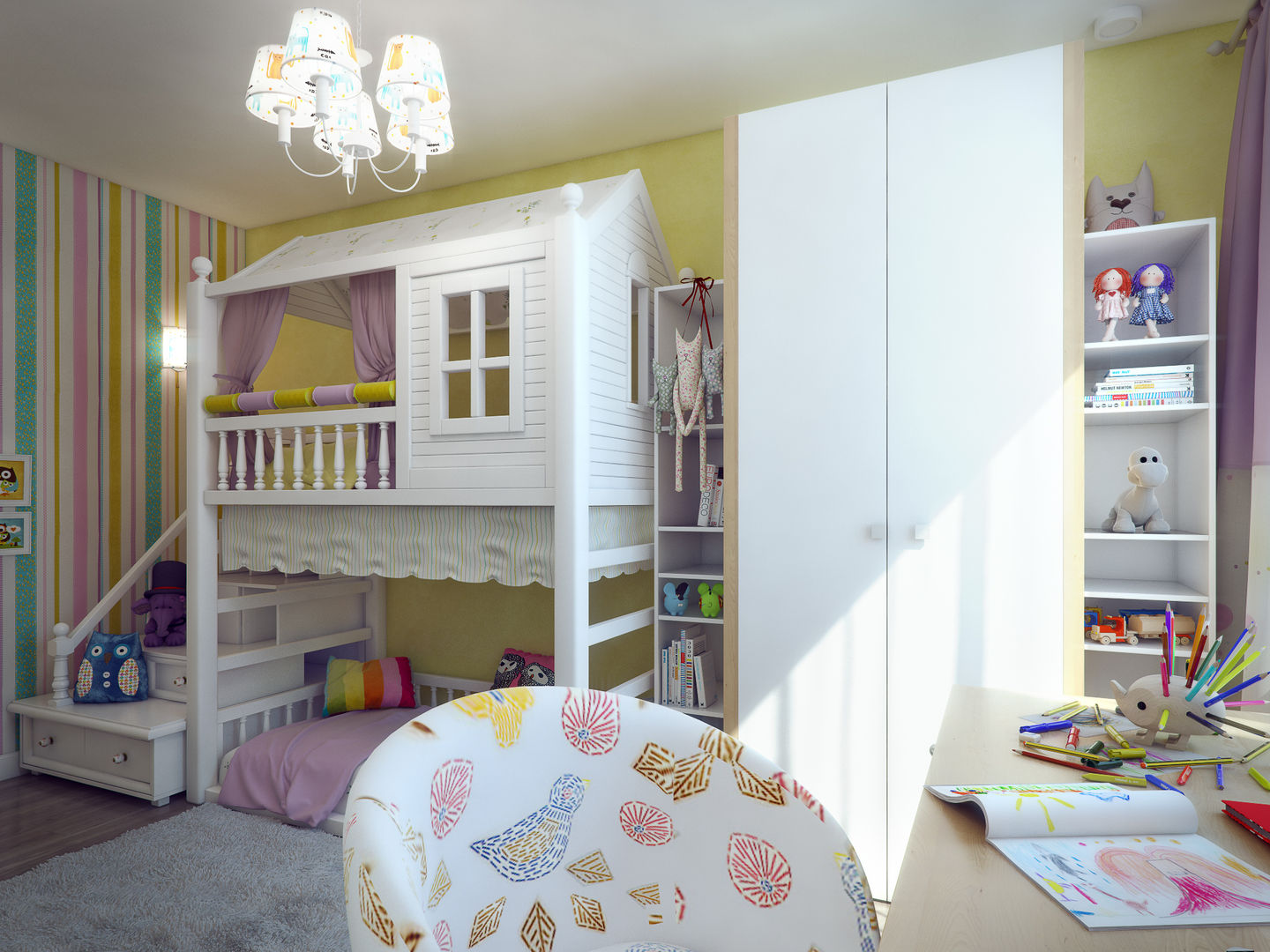 Дизайн-проект в ЖК Миргород, Details, design studio Details, design studio Eclectic style nursery/kids room