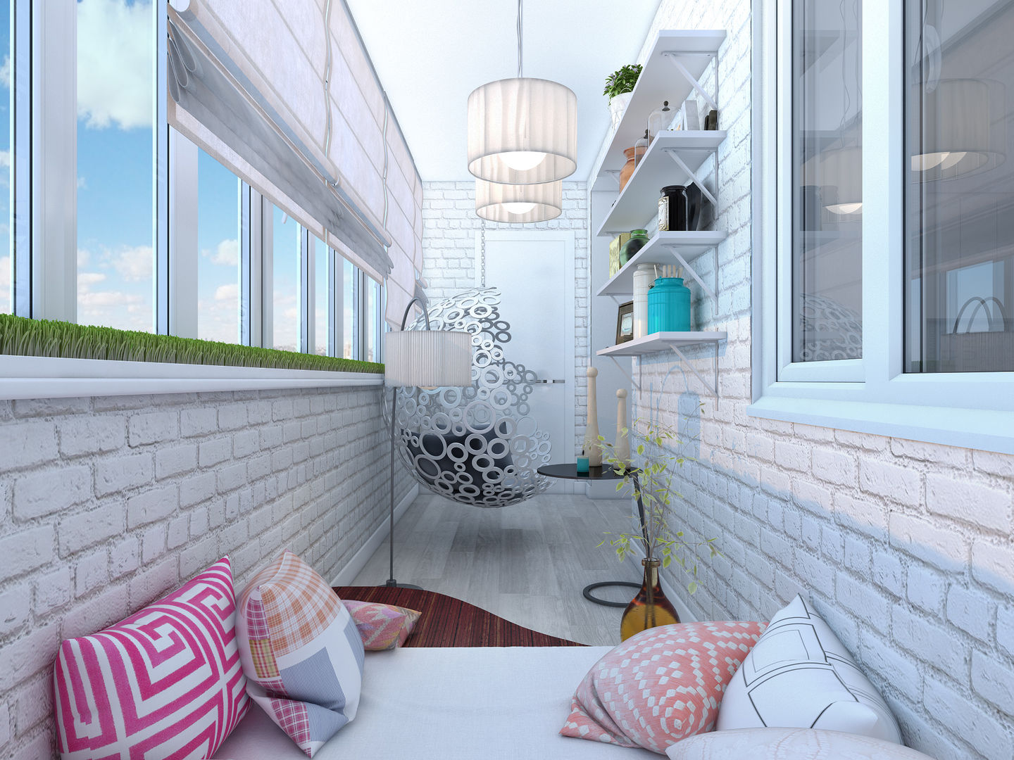 Дизайн-проект в ЖК Миргород, Details, design studio Details, design studio Eclectic style balcony, veranda & terrace