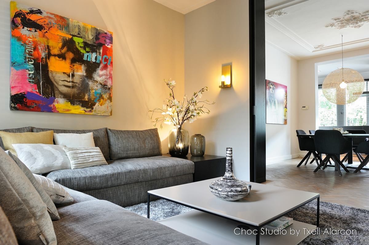 stadswoning met spicy details, choc studio interieur choc studio interieur Modern living room