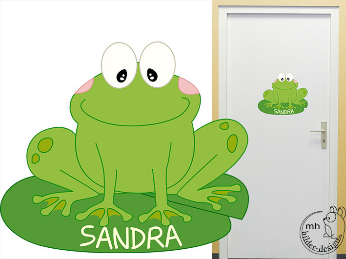 Türschild Frosch MHBilder-Design Ausgefallene Kinderzimmer Accessoires und Dekoration