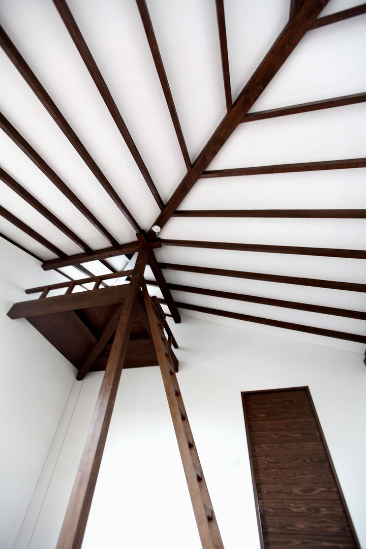 大屋根の家, フィールド建築設計舎 フィールド建築設計舎 Bedroom لکڑی Wood effect