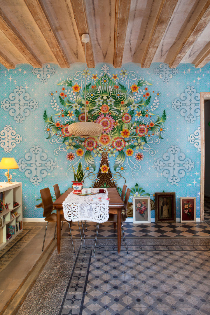 Mural Life Tree Bloompapers Paredes y pisos de estilo tropical Papel Papel tapiz