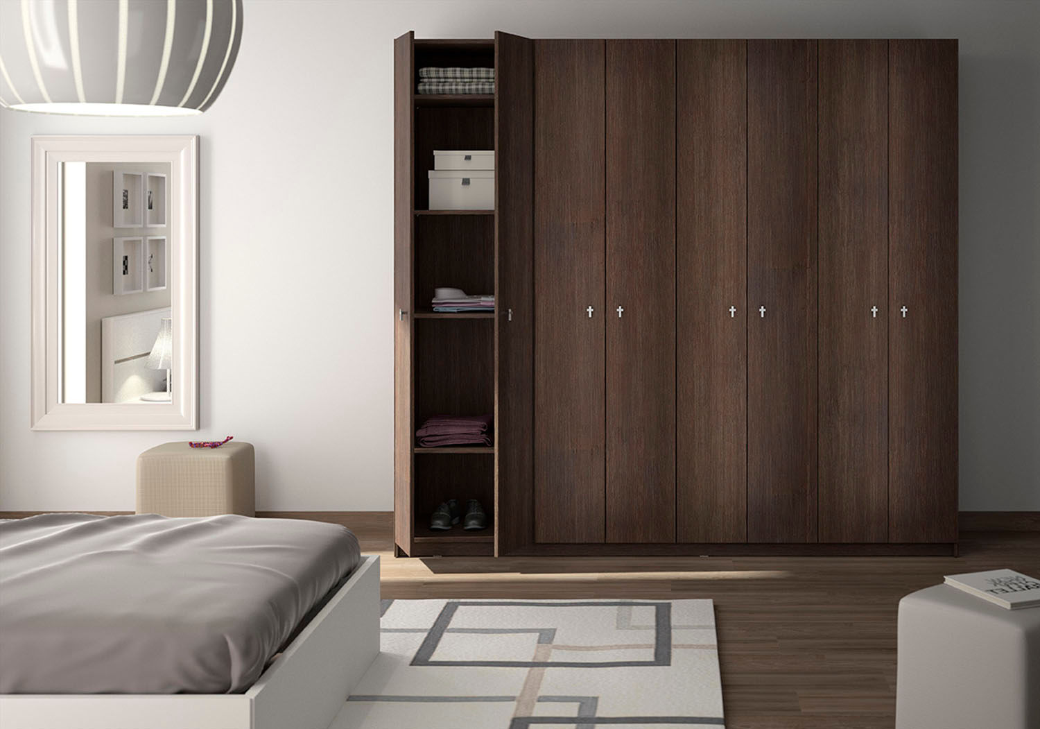 Armoire-dressing avec portes battantes Centimetre.com Chambre moderne Penderies et commodes