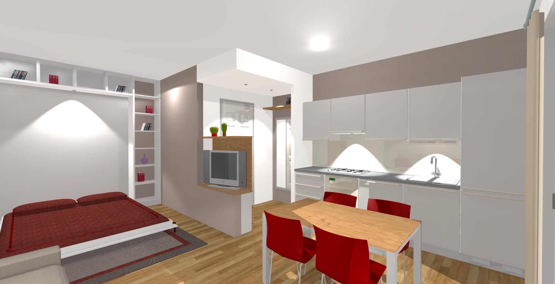 rendering lato cucina Bludiprussia design Cucina moderna