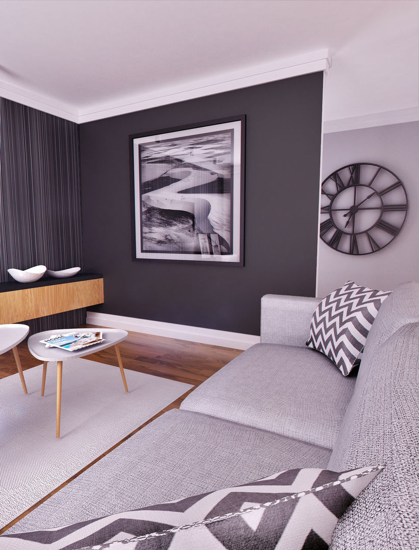 APARTAMENT POKAZOWY, JUST INTERIORS JUST INTERIORS Scandinavian style living room