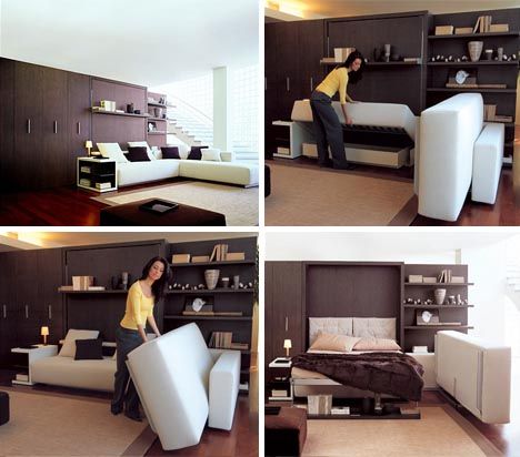 Transforming-luxury-sofa-bed lookingstudio Modern living room Wood Wood effect Sofas & armchairs