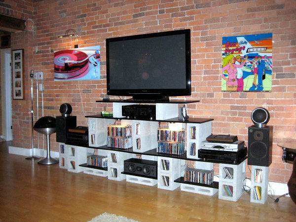 homify Living room Bricks TV stands & cabinets