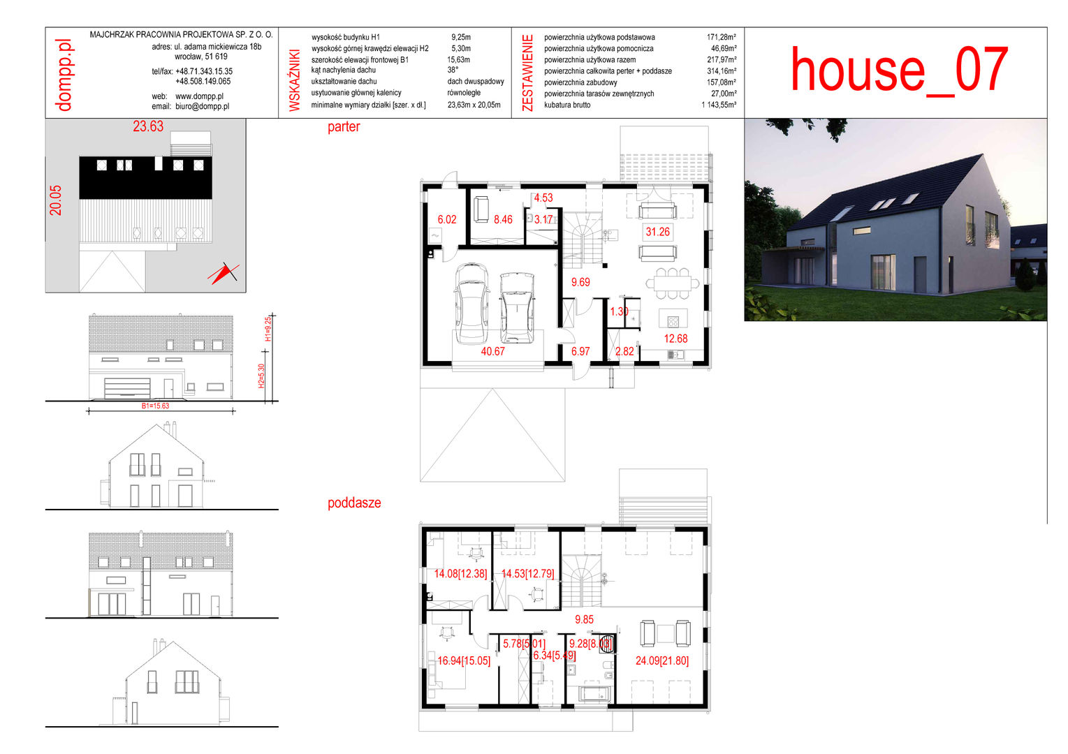 Karty projektów domów z www.dompp.pl homify