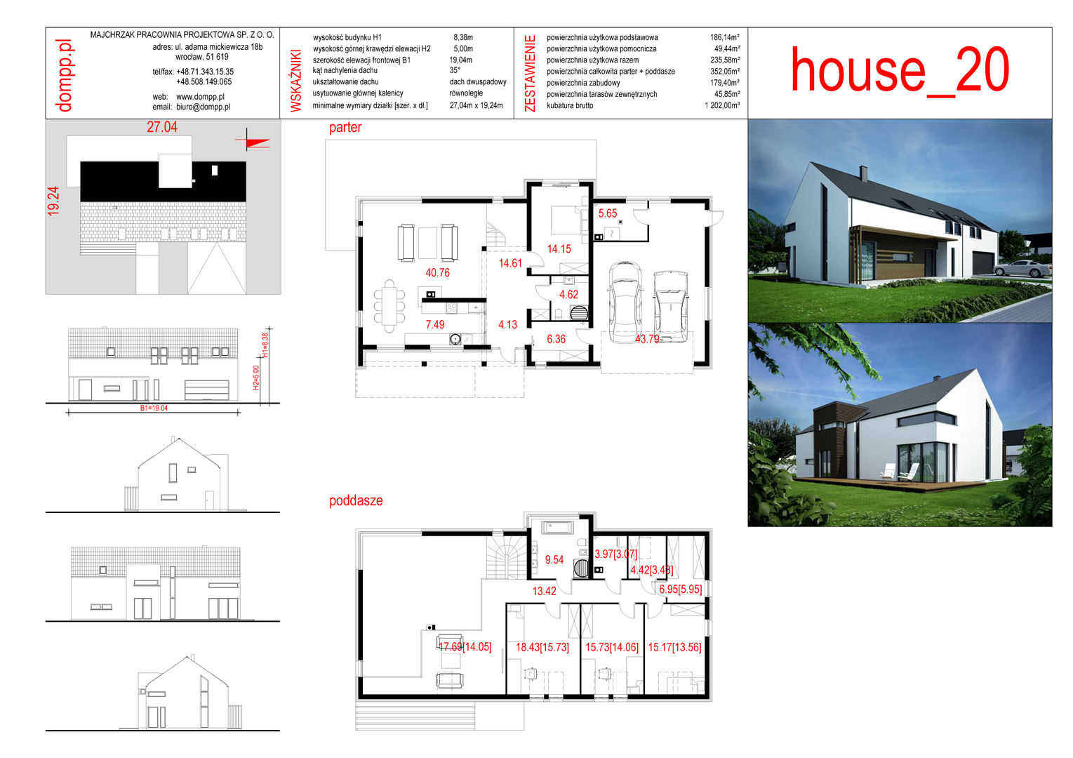 Karty projektów domów z www.dompp.pl homify