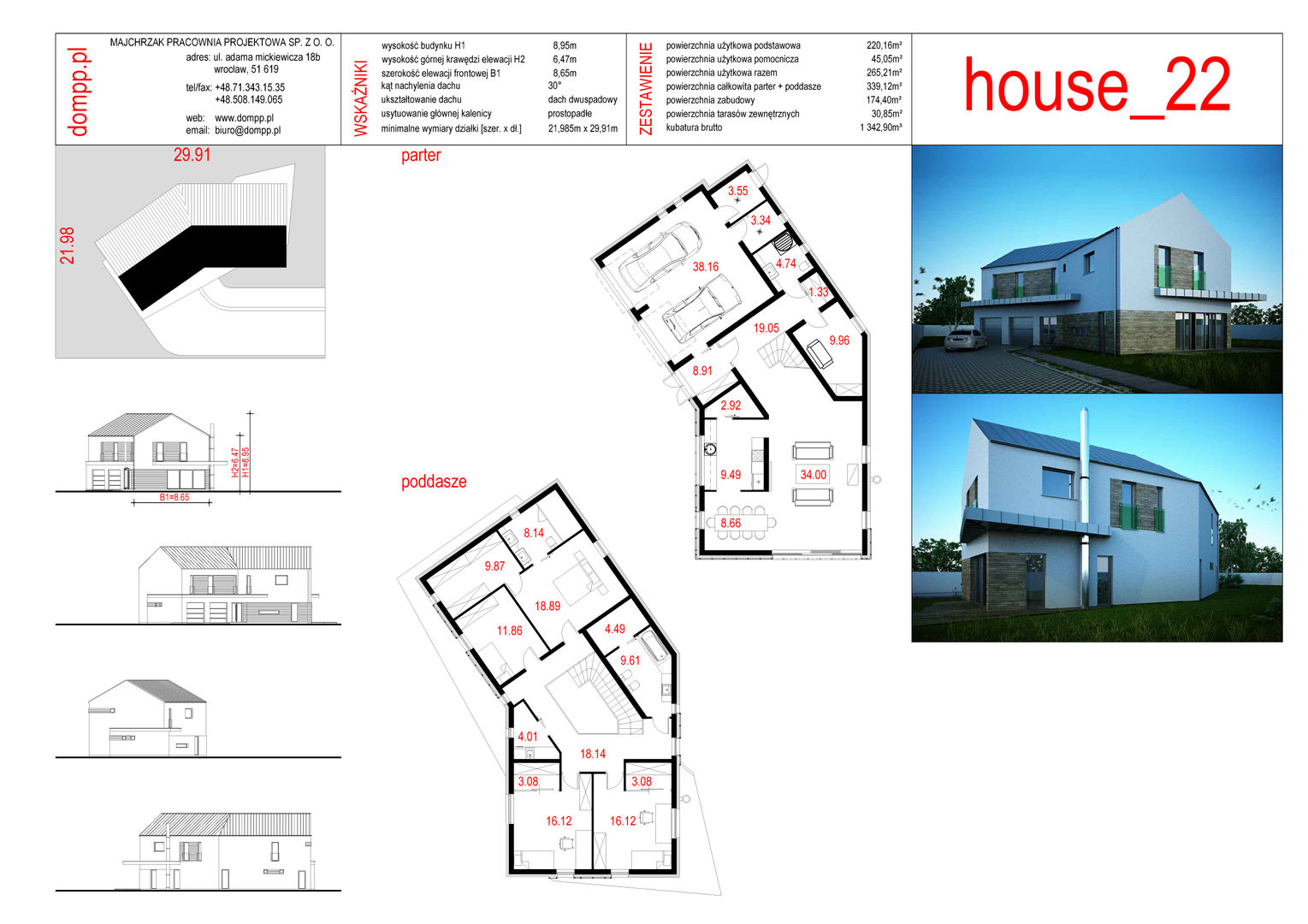 Karty projektów domów z www.dompp.pl homify