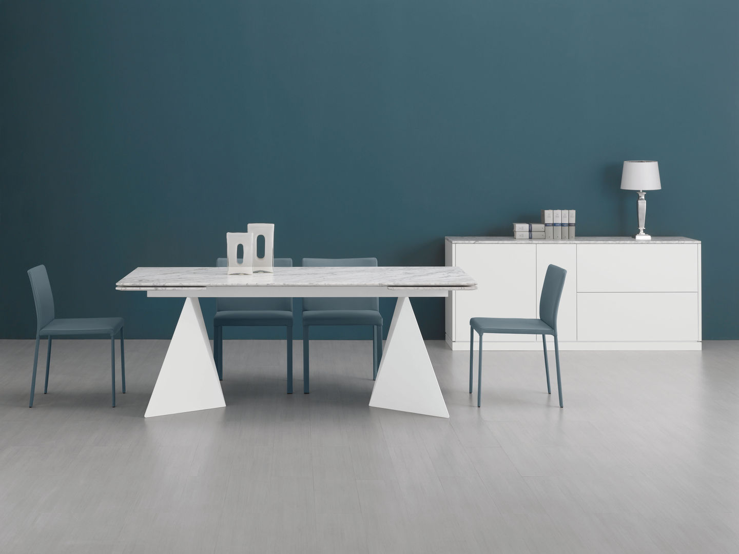 EUCLIDE tavolo - DOMITALIA, LUIGI SEMERARO design LUIGI SEMERARO design Phòng ăn phong cách tối giản Đá hoa Tables