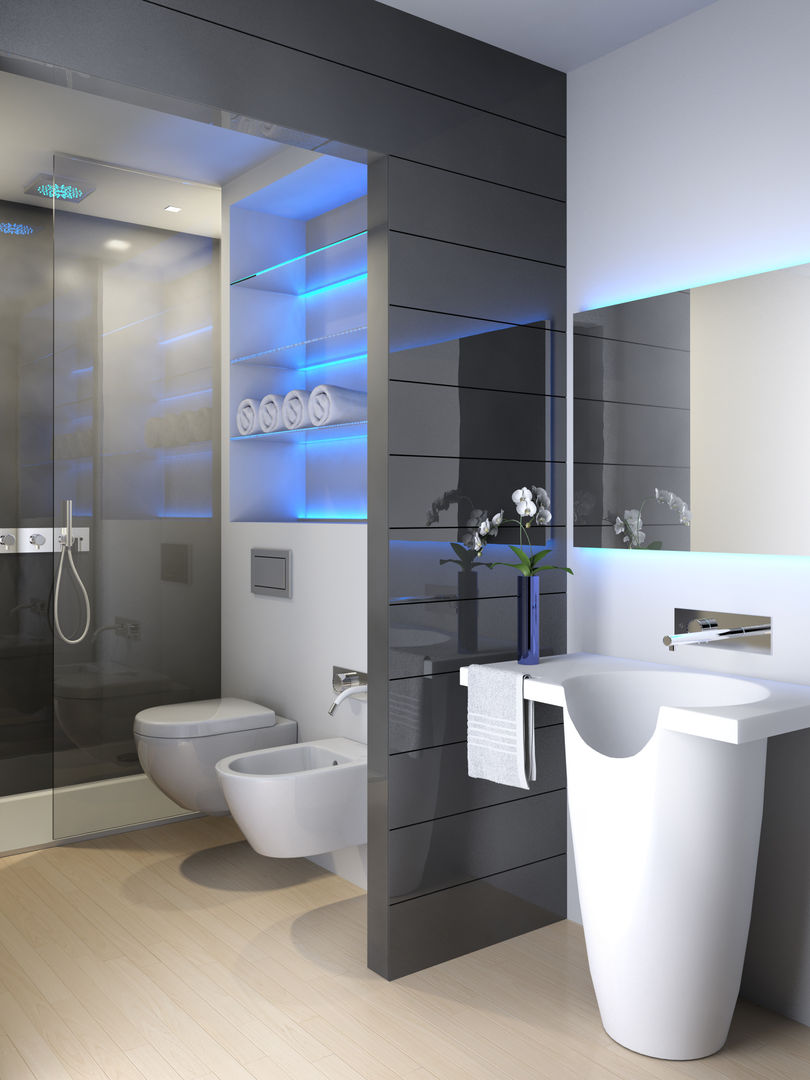 Our Portfolio, DiagrammaStudio DiagrammaStudio Minimalist style bathroom Glass