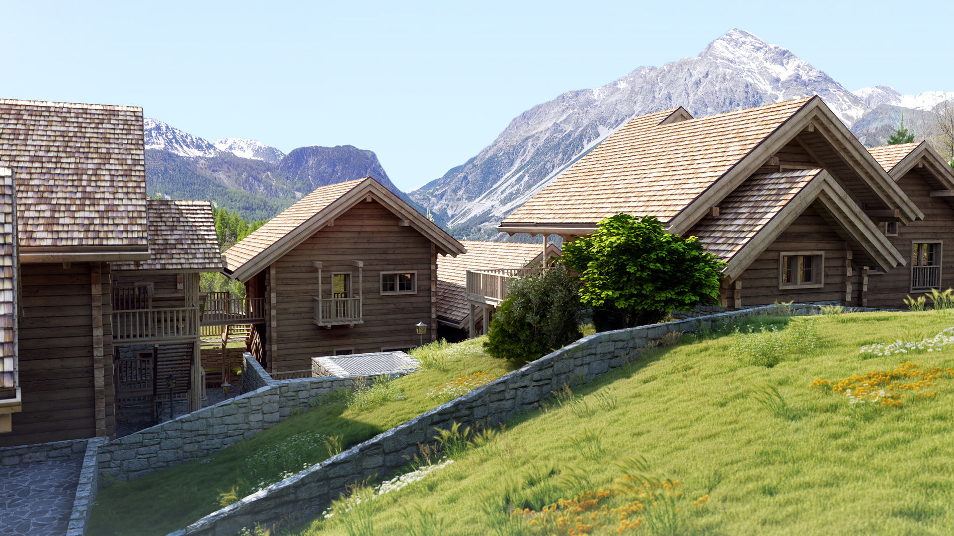 SAN SICARIO CHALET RENDERING, 3Dedintorni 3Dedintorni Rustic style house