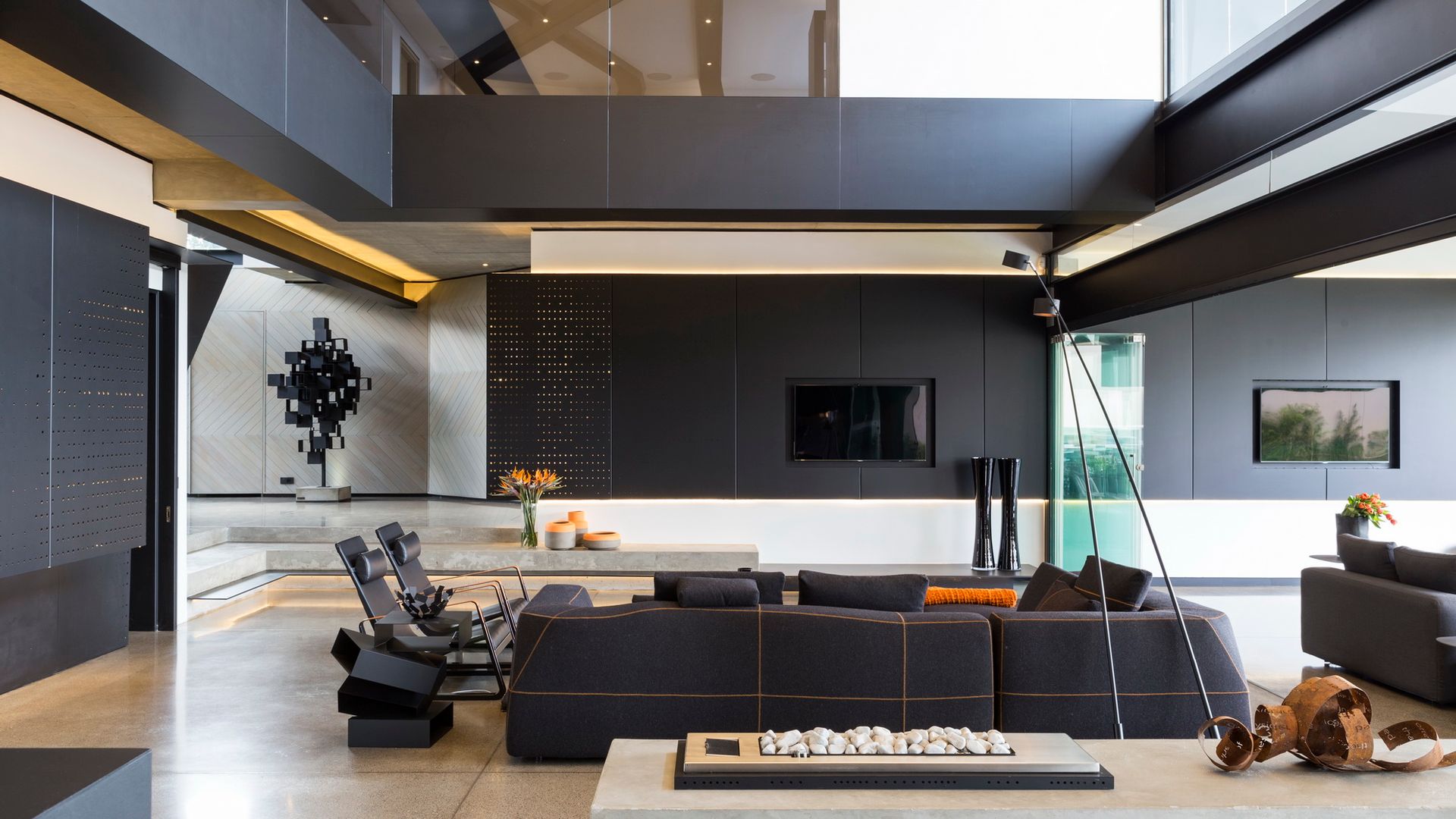 Kloof Road House , Nico Van Der Meulen Architects Nico Van Der Meulen Architects Modern living room