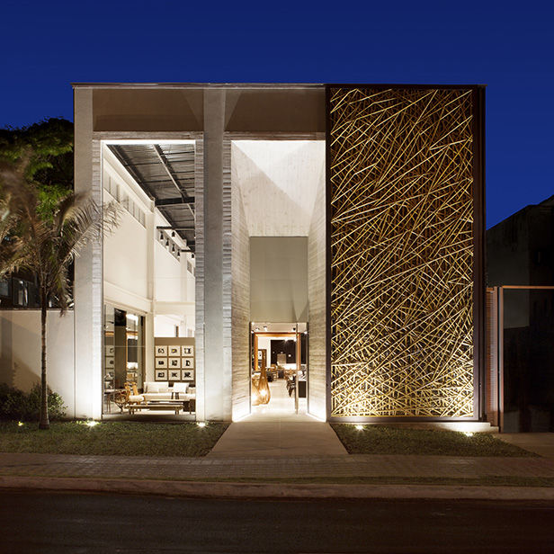 loja TETUM, BAMBU CARBONO ZERO BAMBU CARBONO ZERO Modern corridor, hallway & stairs بانس Green