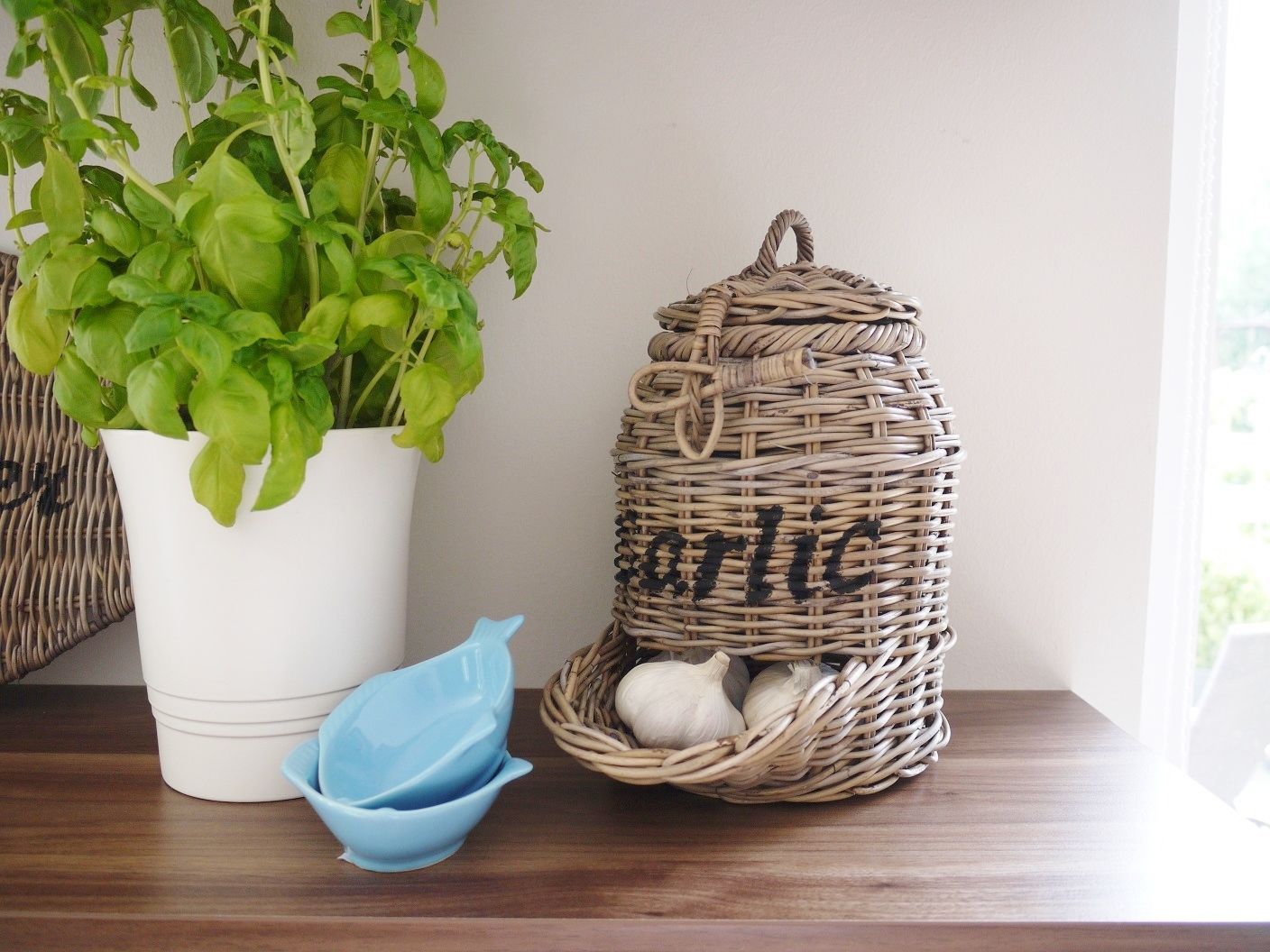 Rattan, Homestyle & Garden Homestyle & Garden Country style kitchen Rattan/Wicker Turquoise Storage