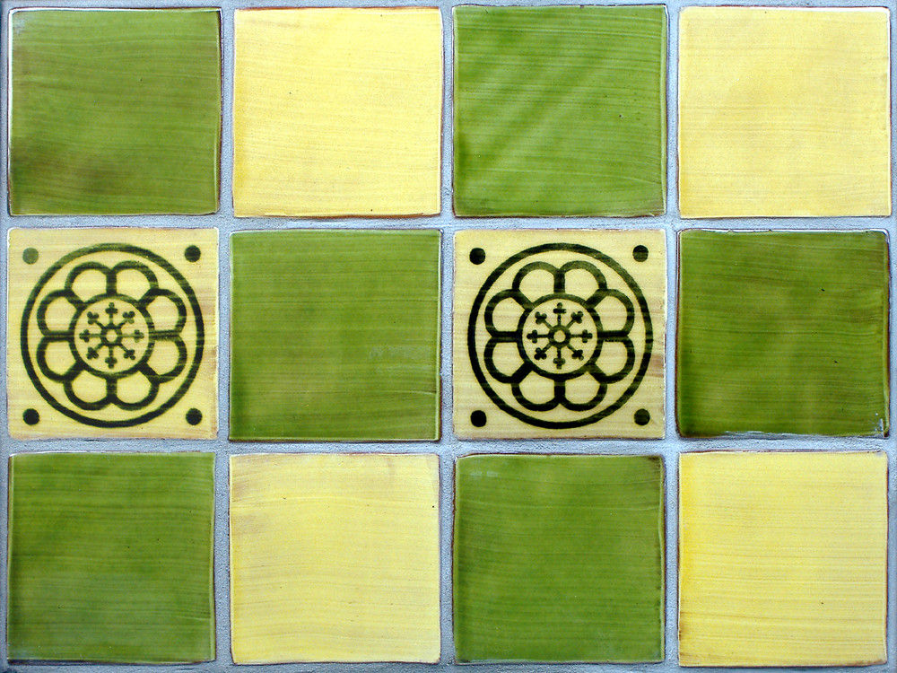 Green & Yellow Wall Tiles Deiniol Williams Ceramics Rustic style walls & floors Ceramic Tiles