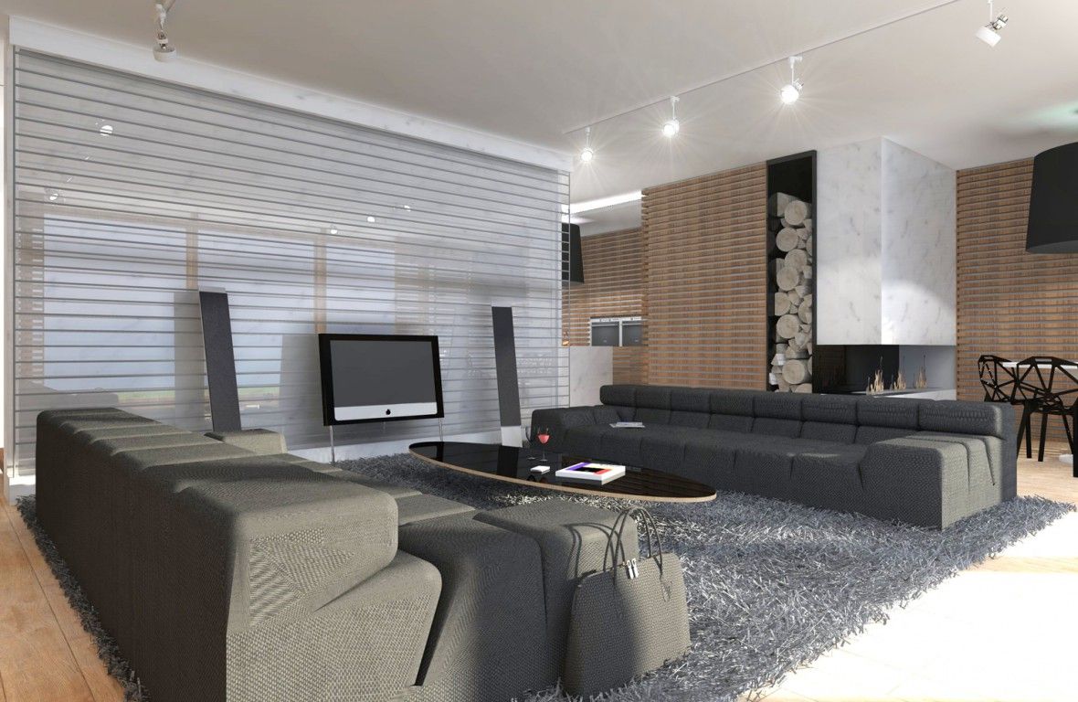 PROJEKT DOMU EX 3 G1, Pracownia Projektowa ARCHIPELAG Pracownia Projektowa ARCHIPELAG Modern living room