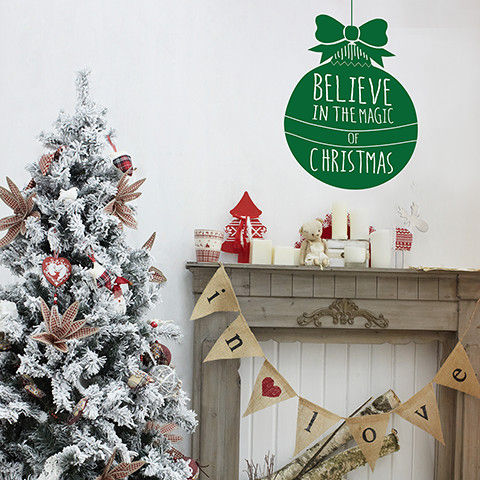 Christmas bauble wall sticker decoration. Vinyl Impression Paredes e pisos modernos Decoração de parede