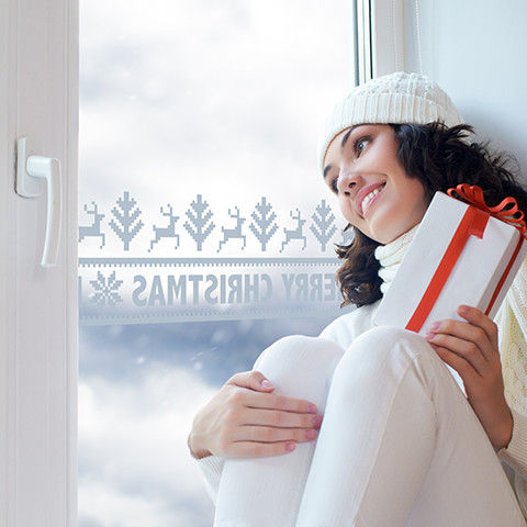 Fairisle Christmas window sticker Vinyl Impression Modern Pencere & Kapılar Pencere Dekorasyonu