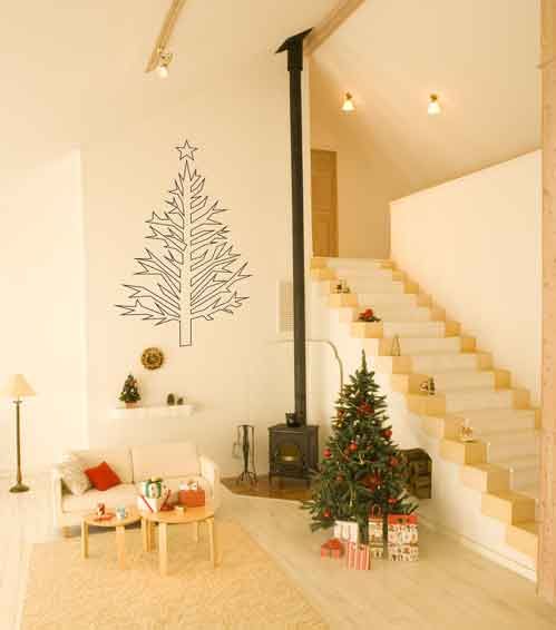Branch Christmas tree decoration wall sticker Vinyl Impression Paredes y pisos de estilo moderno Decoración de paredes