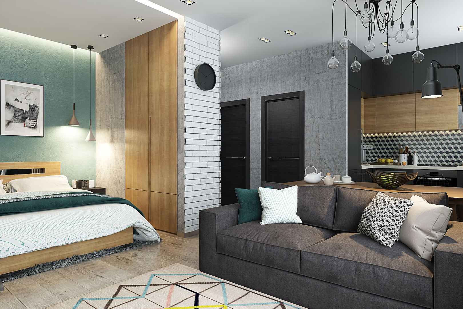 Квартира-студия для молодой пары, Solo Design Studio Solo Design Studio Scandinavian style living room