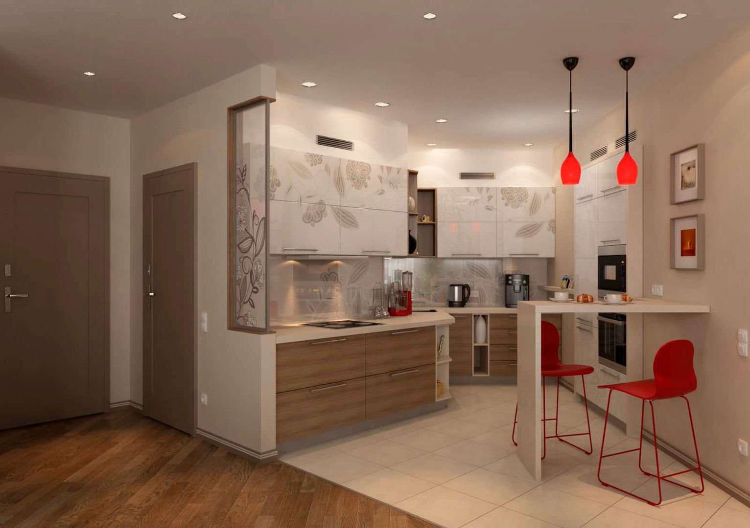 Дизайн интерьера 4-ком. квартиры, GP-ARCH GP-ARCH Кухня в стиле модерн