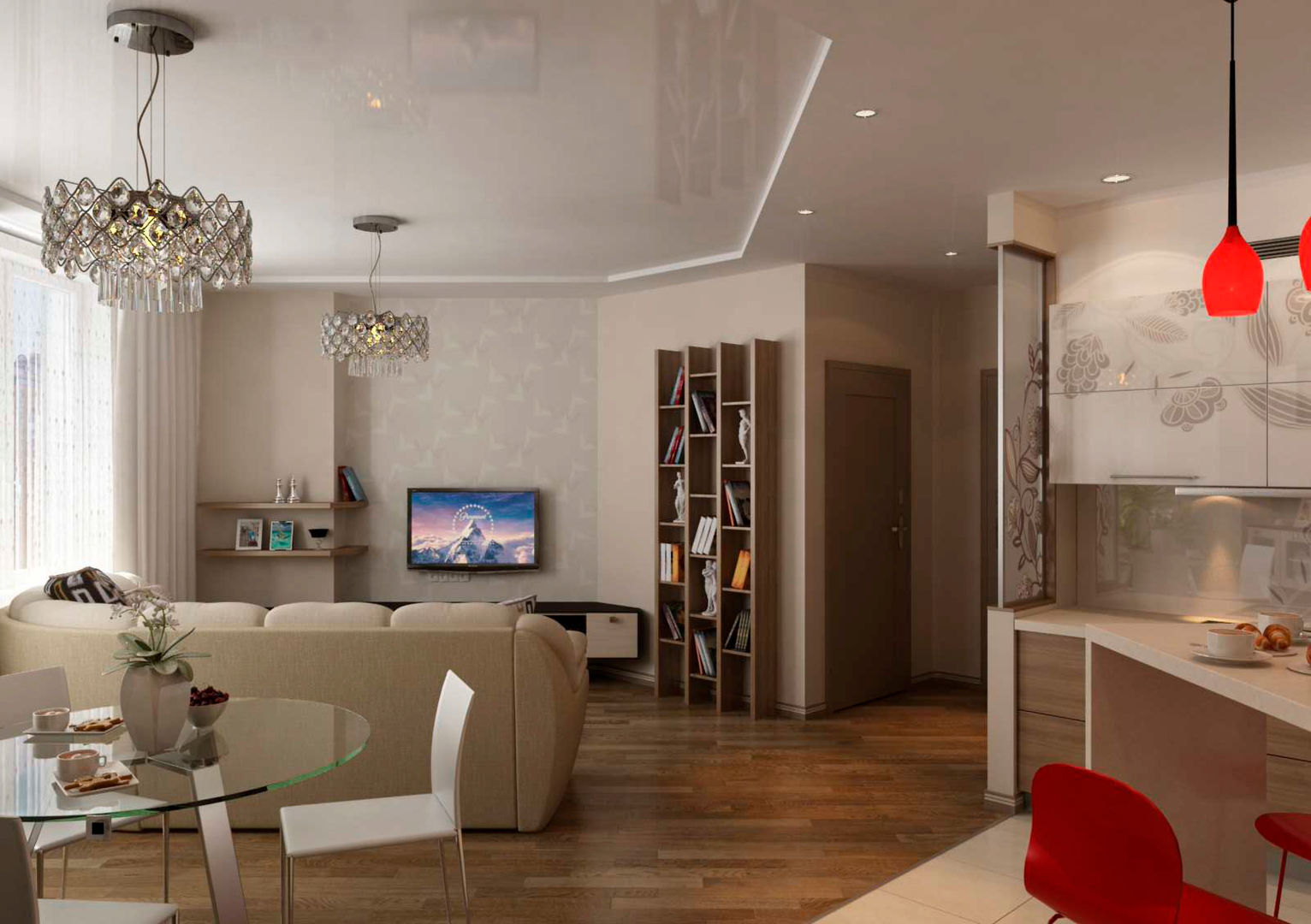 Дизайн интерьера 4-ком. квартиры, GP-ARCH GP-ARCH Salas de estar modernas