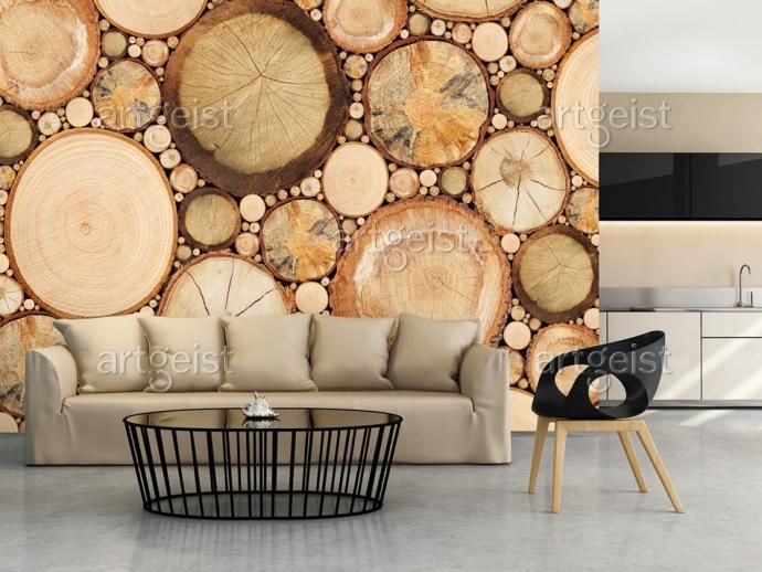 Carte da parati effetto legno, BIMAGO.it BIMAGO.it Modern Living Room Wood Wood effect Accessories & decoration