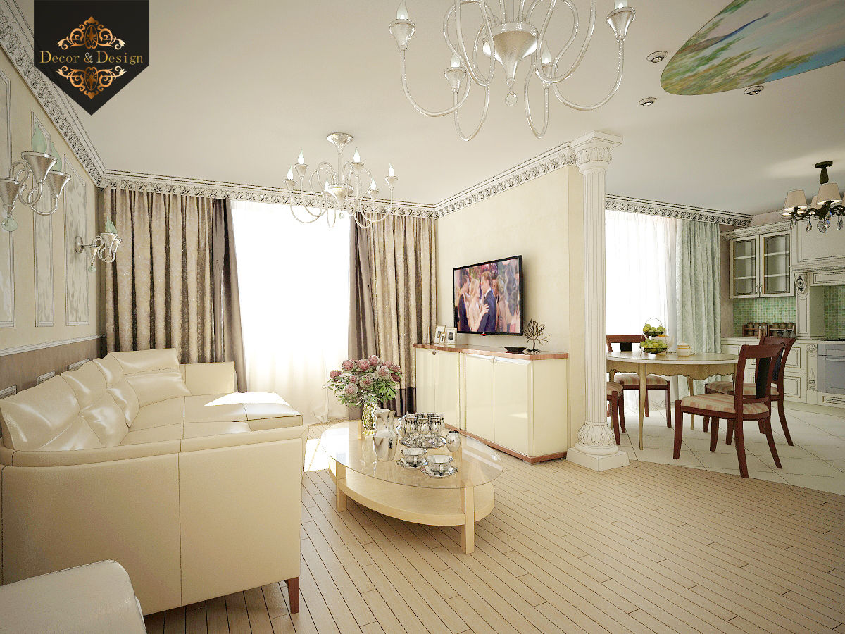 романтичная классика, Decor&Design Decor&Design Classic style living room