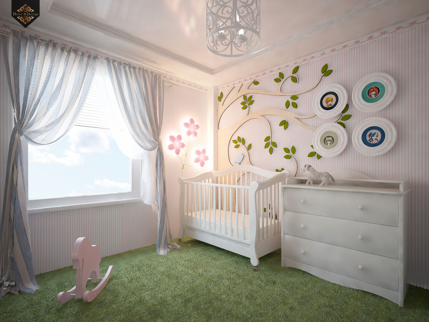 детская для девочки, Decor&Design Decor&Design クラシックデザインの 子供部屋