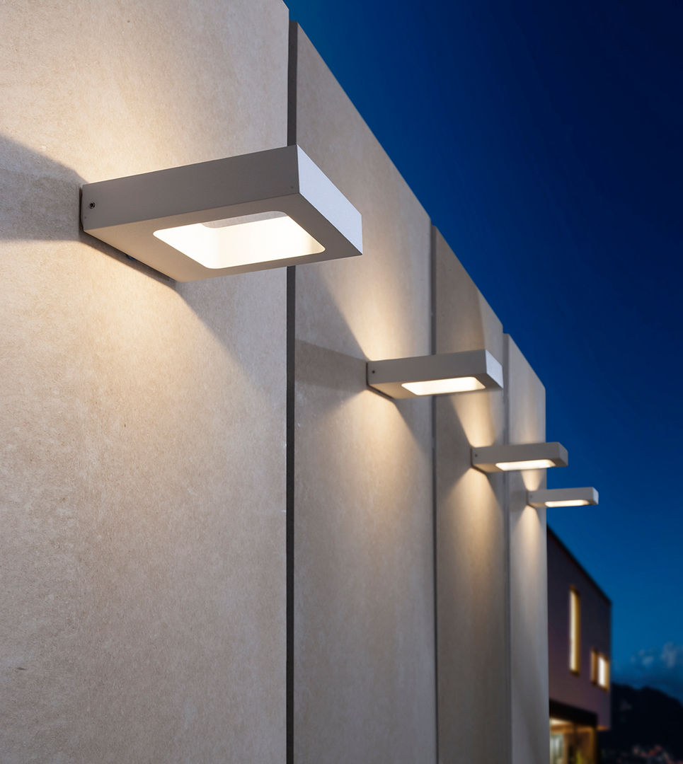 Quadratische Objektleuchte für den Aussenbereich, click-licht.de GmbH & Co. KG click-licht.de GmbH & Co. KG Varandas, marquises e terraços minimalistas Iluminação